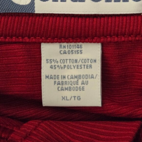 NWT | Men's Burgundy Striped Polo Golf Shirt Short Sleeve | XLarge - Picture 4 of 5